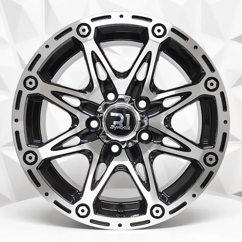 RIN 14X6 5-114.3 R1 SPORT 329A BLACK MACHINE FACE ET-10 CB73.1 