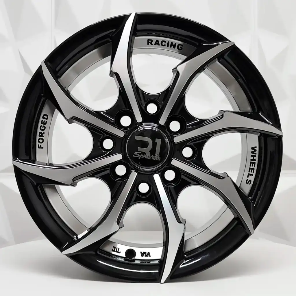 RIN 13X5.5 4-100/114.30 R1 SPORT 6018L BLACK MACHINE FACE+UNDER CUT ET38 CB73.1 