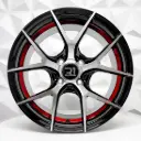 RIN 15X7 4-100 R1 SPORT RGW8832 BLACK MACHINE FACE + RED UNDERCUT ET35 CB73.1 