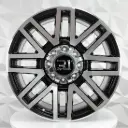 RIN 22X9 8-170 R1 SPORT FF7055 BLACK MACHINE FACE ET40 CB124.9