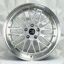 RIN 18X9.5 5-100 R1 SPORT QC1120 HYPER SILVER MI GOLD RIVETS ET30 CB73.1