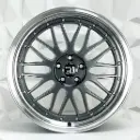 RIN 18X9 5-100 R1 SPORT A038 GUNMETAL MACHINE LIP CHROME RIVETS ET25 CB73.1