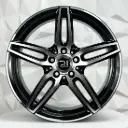 RIN 18X9 5-112 R1 SPORT A036 BLACK MACHINE FACE ET45 CB66.6
