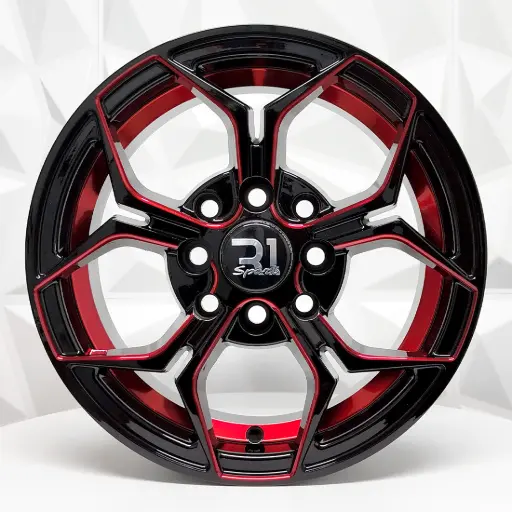[136567] RIN 13X5.5 4-100/114.3 R1 SPORT 771 BLACK MILLING FACE+ RED UNDERCUT ET30 CB73.1 