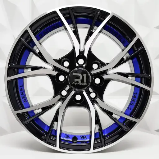 [148579] RIN 14X5.5 4-100/114.3 R1 SPORT RGW8826 BLACK MF+BLUE UNDERCUT ET38 CB73.1 