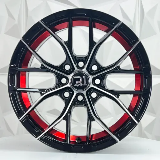 [153514F] RIN 15X7 4-100/114.3 R1 SPORT 2051 BLACK MACHINE RED LINE ET5 CB73.1 